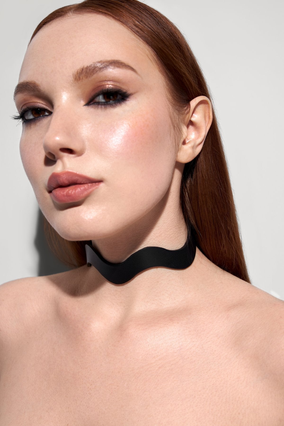 Buy Stripe Leather Choker | MARIEMUR