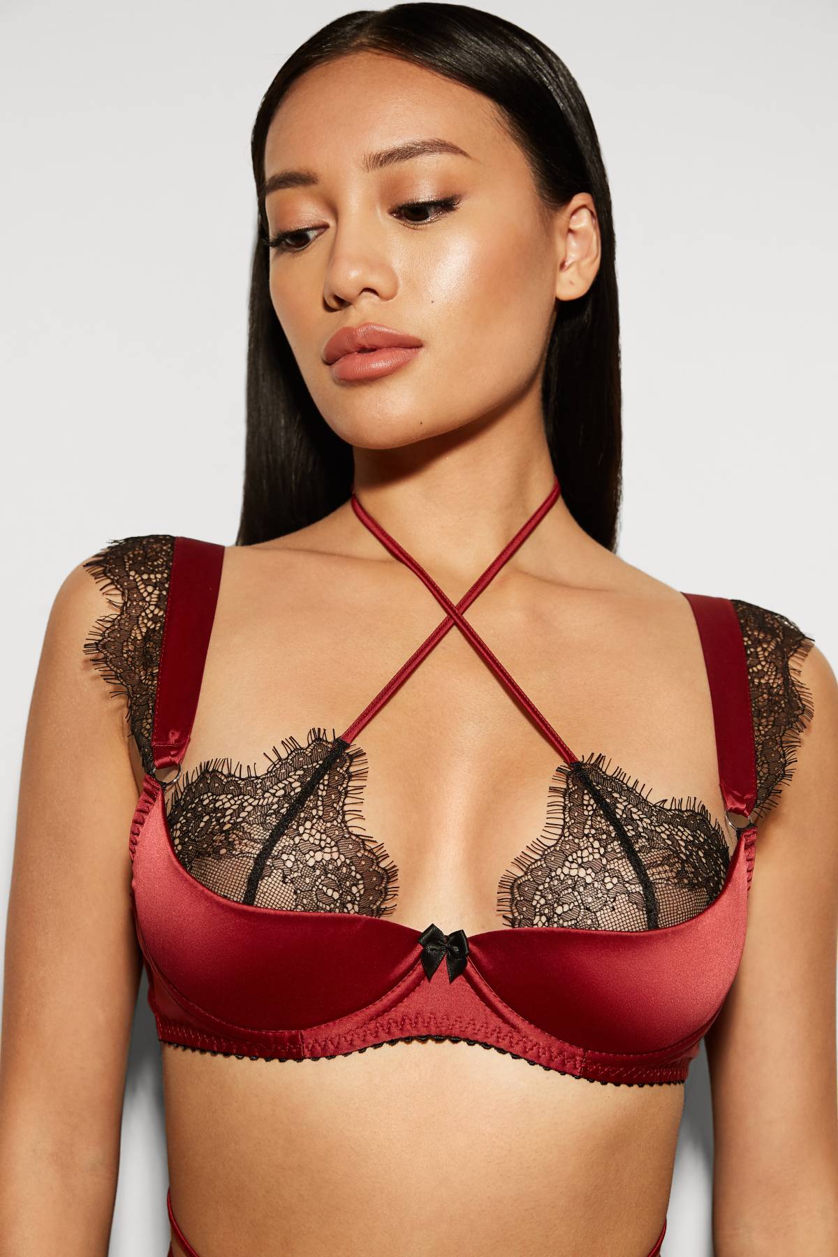 Ann Summers Neva lace cutout bra and underwear set in red