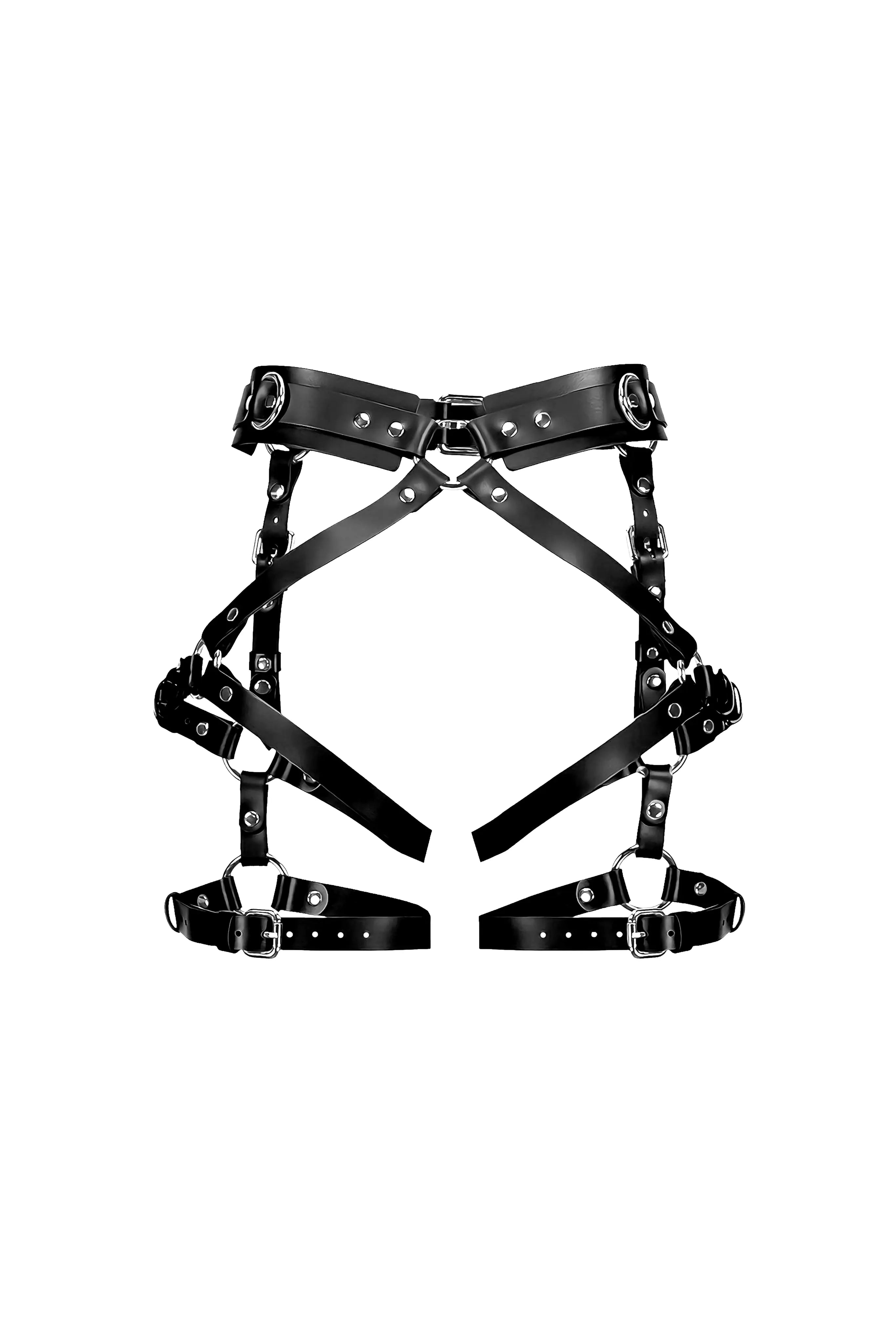 Poppy Leather Legs Garters in Black | MARIEMUR Poppy Leather Legs Garters in Black | MARIEMUR