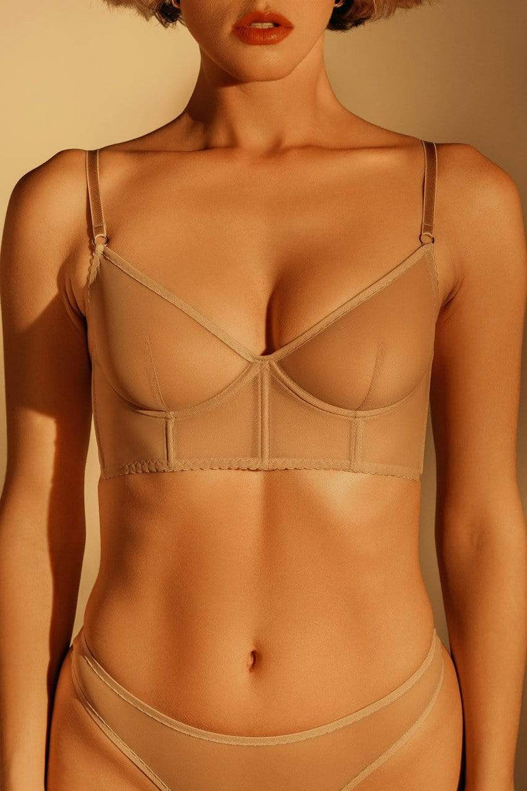 Angel Beige Bra bra leather-lingerie