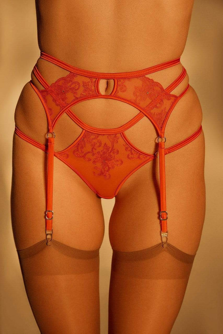Red Poison Suspender garterbelt leather-lingerie